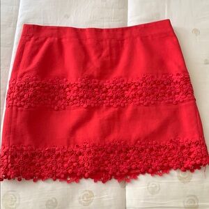 Elegant vibrant pink/Red Lace Skirt